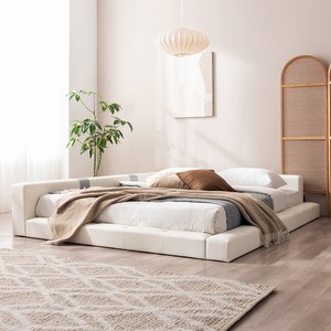 젠티스 사각스퀘어 저상형 패밀리침대 + 자가드 PK 매트리스 세트 방문설치