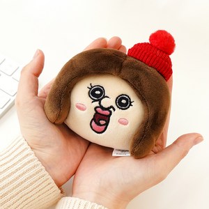 빵빵이 옥지 털모자 핫팩인형, 혼합색상, 10cm, 1개