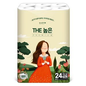 한예지 천연펄프 3겹 THE 높은 화장지, 33m, 24롤, 1세트