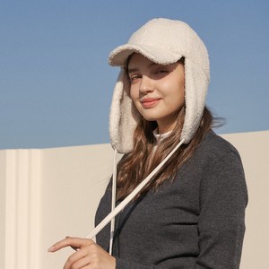 테크스킨 양털 후리스 이어머프 골프모자, 아이보리, FREE, 1개