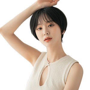 가발나라 여성용 레이스스킨 리프컷 전체가발 S, 내츄럴블랙, 1개