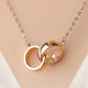 주리에떼 14K/18K 여성용 더블링 베니스 금 목걸이 + 사은품 반지 + 쇼핑백