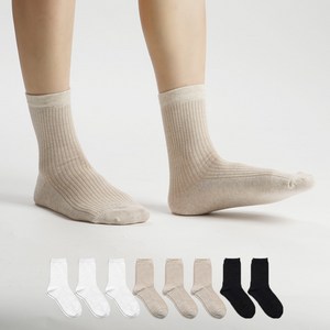 삭피엔스 여성용 발목이 가늘어 보이는 골지 중목 양말 혼합 8켤레 세트