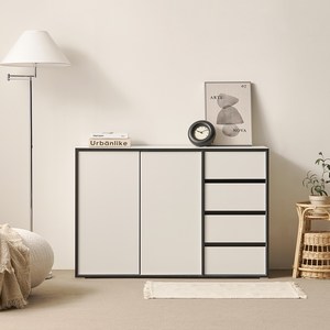 헤일로 1200 와이드 4칸 다용도 서랍 수납장 우측형 방문설치