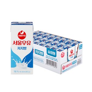 서울우유 저지방 멸균 우유, 200ml, 24개