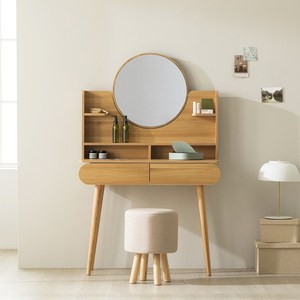 파로마 쉐드 원형거울 수납화장대 방문설치