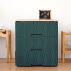 보노하우스 국내 제조 라탄플러스 우드상판 서랍장