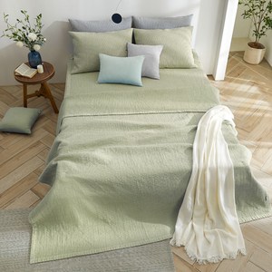 보몽드 국내제작 고온에 삶은 사계절 피그먼트 60수 아사 100% 순면 줄누비 스프레드 이불 겸 패드