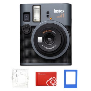 인스탁스 미니41 즉석카메라 + 케이스 투명 + 오리진 미니앨범 랜덤발송 + 미니 자석 액자 랜덤발송 세트 instaxmini41