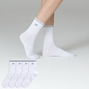 뉴발란스 여성용 투링글 자수 로고 중목 양말 4켤레