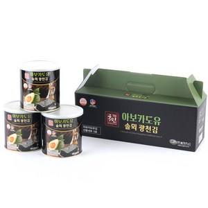 더국민 아보카도유 솔뫼 광천김 캔 3p 선물세트, 90g, 5개