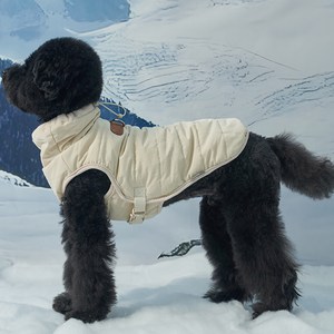 도그아이 강아지 넥워머 패딩, 아이보리, 2XL, 1개