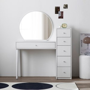 파로마 원형거울 수납 화장대 방문설치