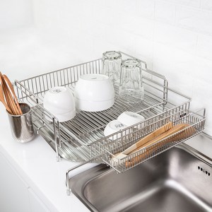 4BNK 올스텐 304 확장형 식기건조대 중, 1단, 실버, 1개