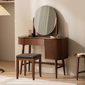잉글랜더 첼로 원목 템바보드 콘솔 수납 화장대 + 거울 + 스툴 세트 방문설치
