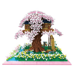 alife 초대형 나노블록 벚꽃 트리 하우스, 혼합색상