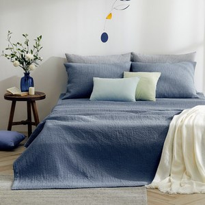 보몽드 국내제작 고온에 삶은 사계절 피그먼트 60수 아사 100% 순면 줄누비 스프레드 이불 겸 패드