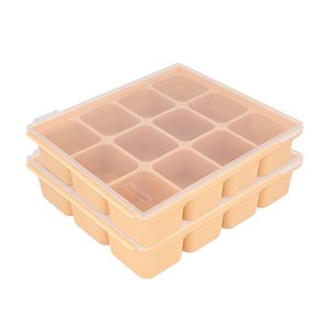 쁘띠누베 국내 제조 실리콘 멀티큐브 이유식 냉동용기 12구, 540ml, 샌드베이지, 2개