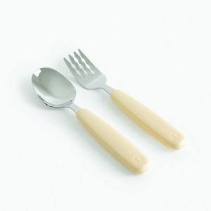 탁가온 네모 유아 스푼포크 세트, 옐로우, 스푼 + 포크 + ..., 1세트