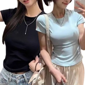 피어니스트 베이직 심플 슬림 반팔티 2p