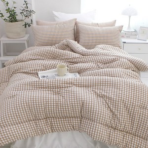 보몽드 국내 제조 부드러운 워싱 쿠키체크 차렵이불