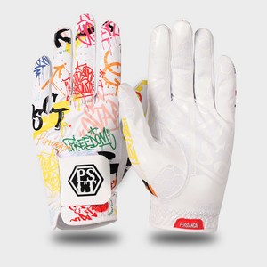 페르시안캣 남성용 그래피티 논슬립 골프장갑 왼손용 P5FMGL01, 22호, 화이트, 1개