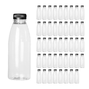 서울패키지 투명 음료 페트병 블랙 캡, 450ml, 45개