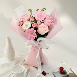 코코도르 생화 퓨어핑크 믹스 꽃다발