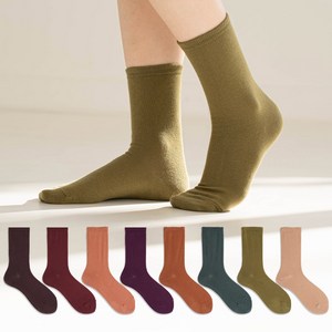 삭스팩토리 여성용 패션 무지 장목 양말 8켤레 세트
