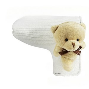 베라망 곰돌이 니트 일자 퍼터커버, 화이트