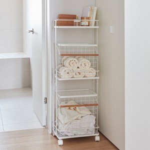 한샘 컴포트 와이어 조립식 햄퍼 3단 380 x 260 x 1190 mm, 화이트 + 우드, 1개