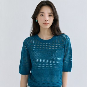 마리본 여성용 크로셰 풀오버 + 나시탑 세트