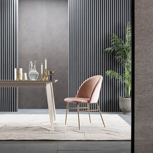 리바트 세레나 벨벳 의자 방문설치, 핑크(시트) + 골..., 1개