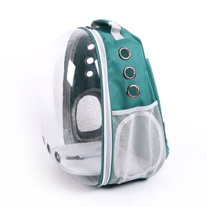 딩동펫 반려동물 투명우주선 백팩, 그린, 32 x 25 x ..., 1개