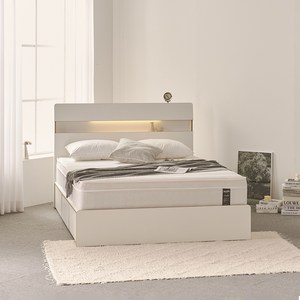 에몬스 레스티어 BD LED 수납 침대 프레임 + 본넬 스프링 유로탑 매트리스 세트 방문설치