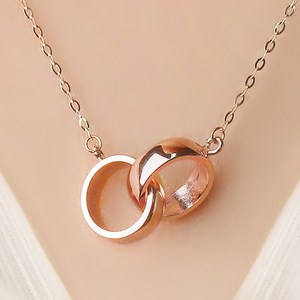 주리에떼 14K/18K 여성용 더블링 베니스 금 목걸이 + 사은품 반지 + 쇼핑백