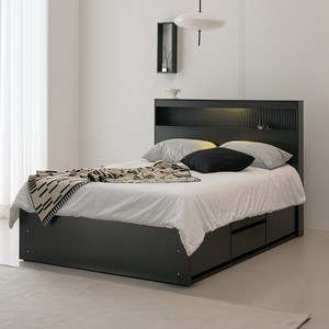 웰퍼니쳐 헤일로 LED 호텔식 수납 침대프레임 단품 방문설치