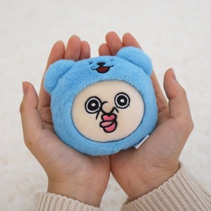 끼꼬 탈을 쓴 봉제 핫팩인형, 10cm, 빵빵이 블루, 1개