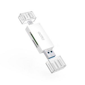 엑토 TF SD카드 USB 3.2 C타입 듀얼 OTG 멀티 카드리더기, OTG-10, 화이트, 1개