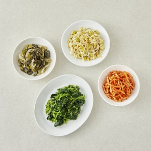 집반찬연구소 빛깔고운 알록달록 사색나물 들깨시래기볶음+무생채+콩나물무침+참나물무침, 270g, 1세트