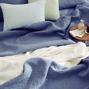 보몽드 국내제작 고온에 삶은 사계절 피그먼트 60수 아사 100% 순면 줄누비 스프레드 이불 겸 패드
