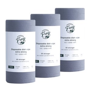 프로그 일회용 수세미 엑스트라 스트롱, 그레이, 60개입, 3개