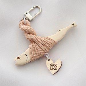 마켓유니버스 액막이명태 명구 키링, 베이지+기본눈 굿럭, 1개