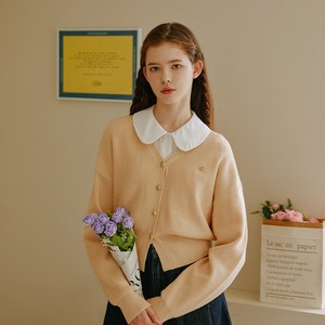 스위트숲 여성용 드롭 숄더 엠블럼 포인트 카디건 WA9GDJ1