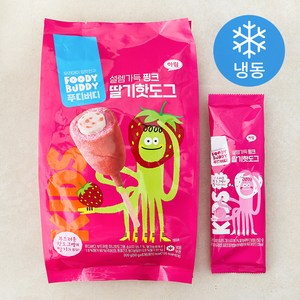 푸디버디 설렘가득 핑크 딸기핫도그 (냉동), 50g, 1개, 6개입
