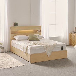 에몬스 레스티어 BD LED 수납 침대 프레임 + 본넬 스프링 유로탑 매트리스 세트 방문설치