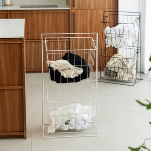 라이크하우스 스윙 2단 철제 빨래바구니