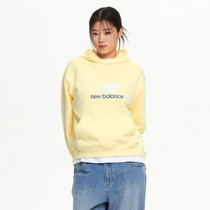 뉴발란스 여성용 에센셜 오버핏 빅로고 면 후드티 NBN0F1V222