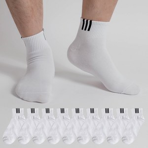 시너싹스 남성용 삼선 세로줄 단목 양말 9켤레 세트