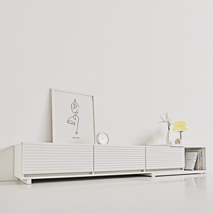 스칸디무드 국내제조 쿠크 템바보드 낮은 확장형 거실장 방문설치